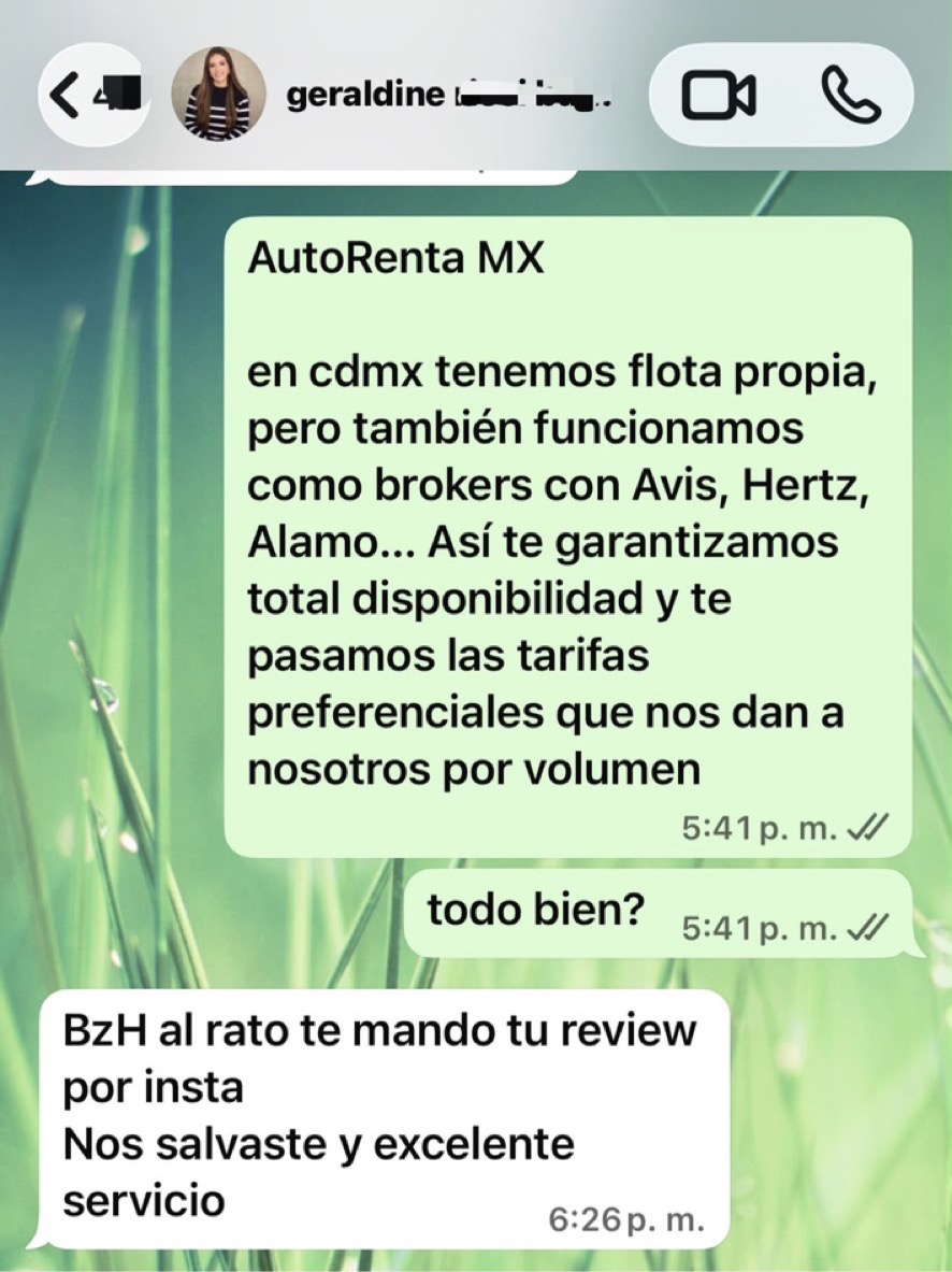 Testimonio de Geraldine por WhatsApp